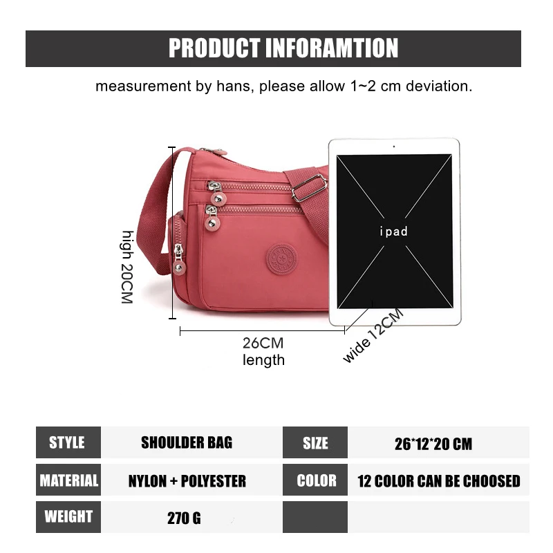 Printing Shoulder Bags for Women Waterproof Crossbody Casual Multifunction Shopping Handbag Large Capacity Messenger Bag Female