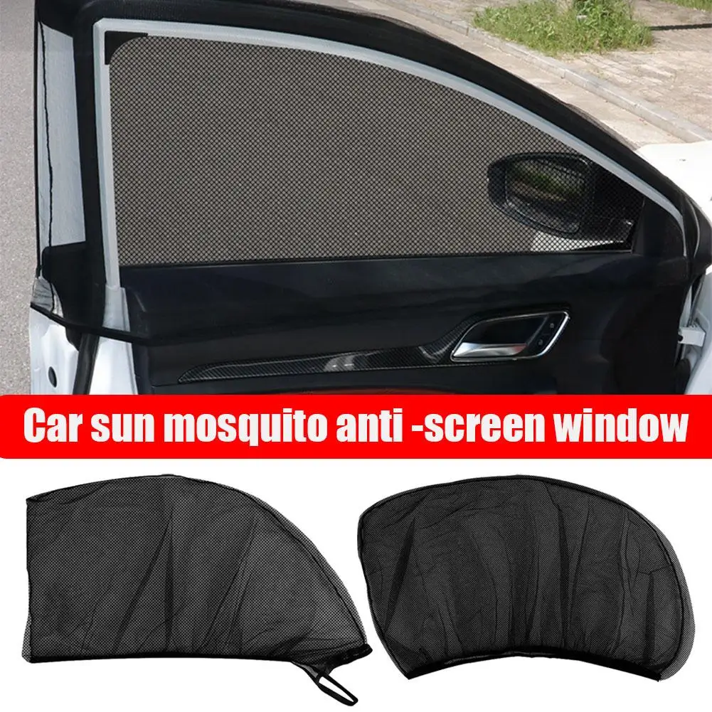

Car Window Sunshade Anti-mosquito Screens Ventilation Insect Mesh Black Outdoor Front Netting Breathable 2pcs Anti Door Cam