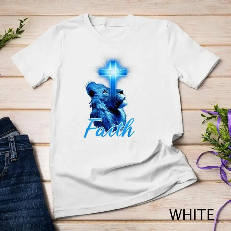 T-shirt unisexe avec citation de la Bible Faith Ephesians 28, Lion chrétien, Dieu