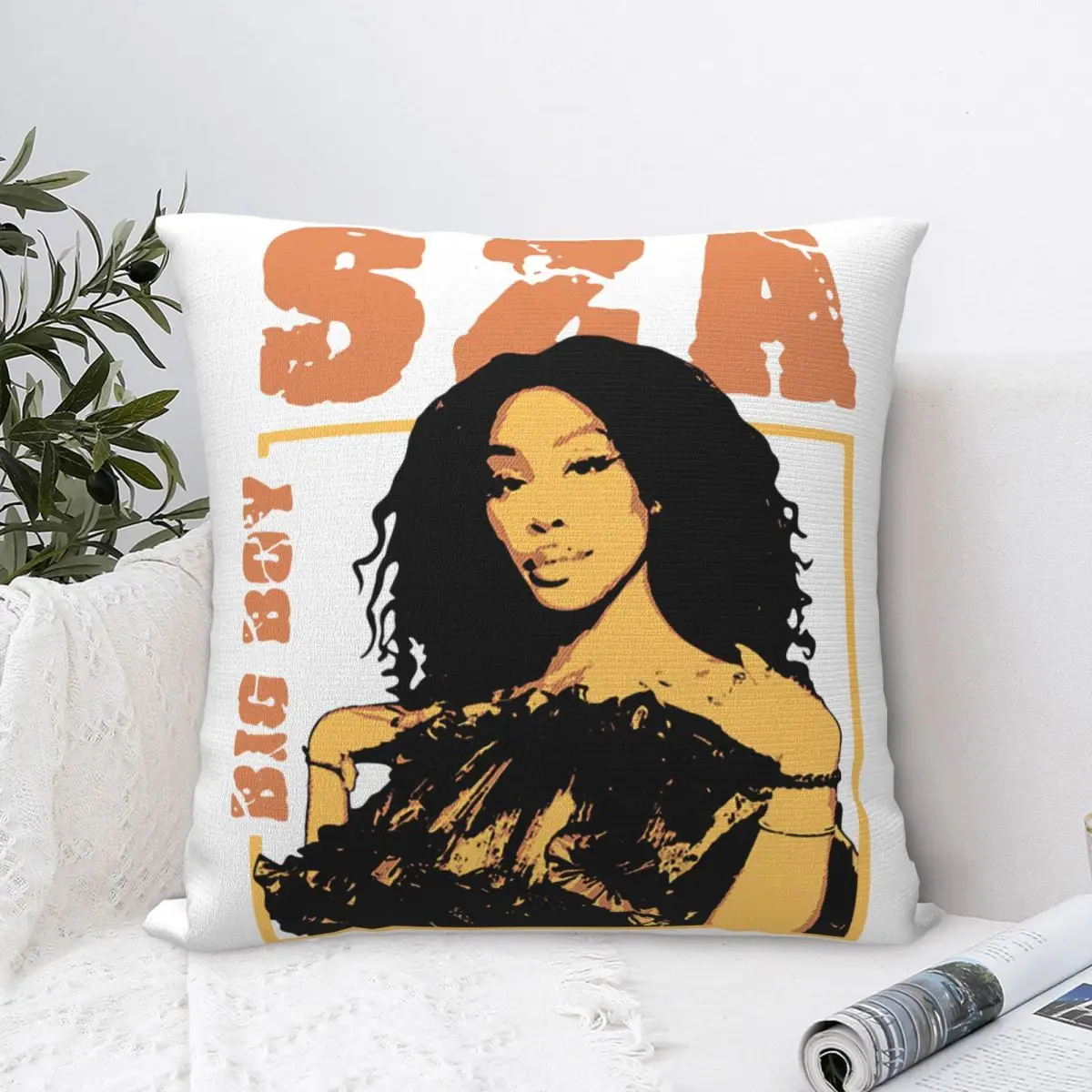 

Квадратная наволочка SZA, подушка для девочек 90-х годов, рэпер, модные чехлы для подушек