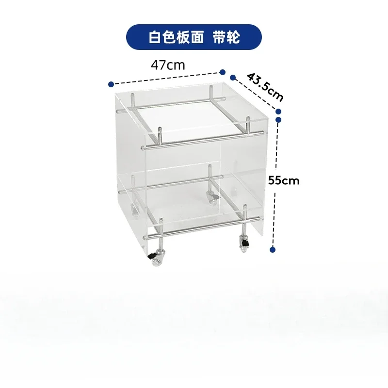 Picture 7: Transparent Lounge Bedside Side Table Cabinet Living Room Household Acrylic Coffee Storage Mesas Terraza Bedroom Furniture