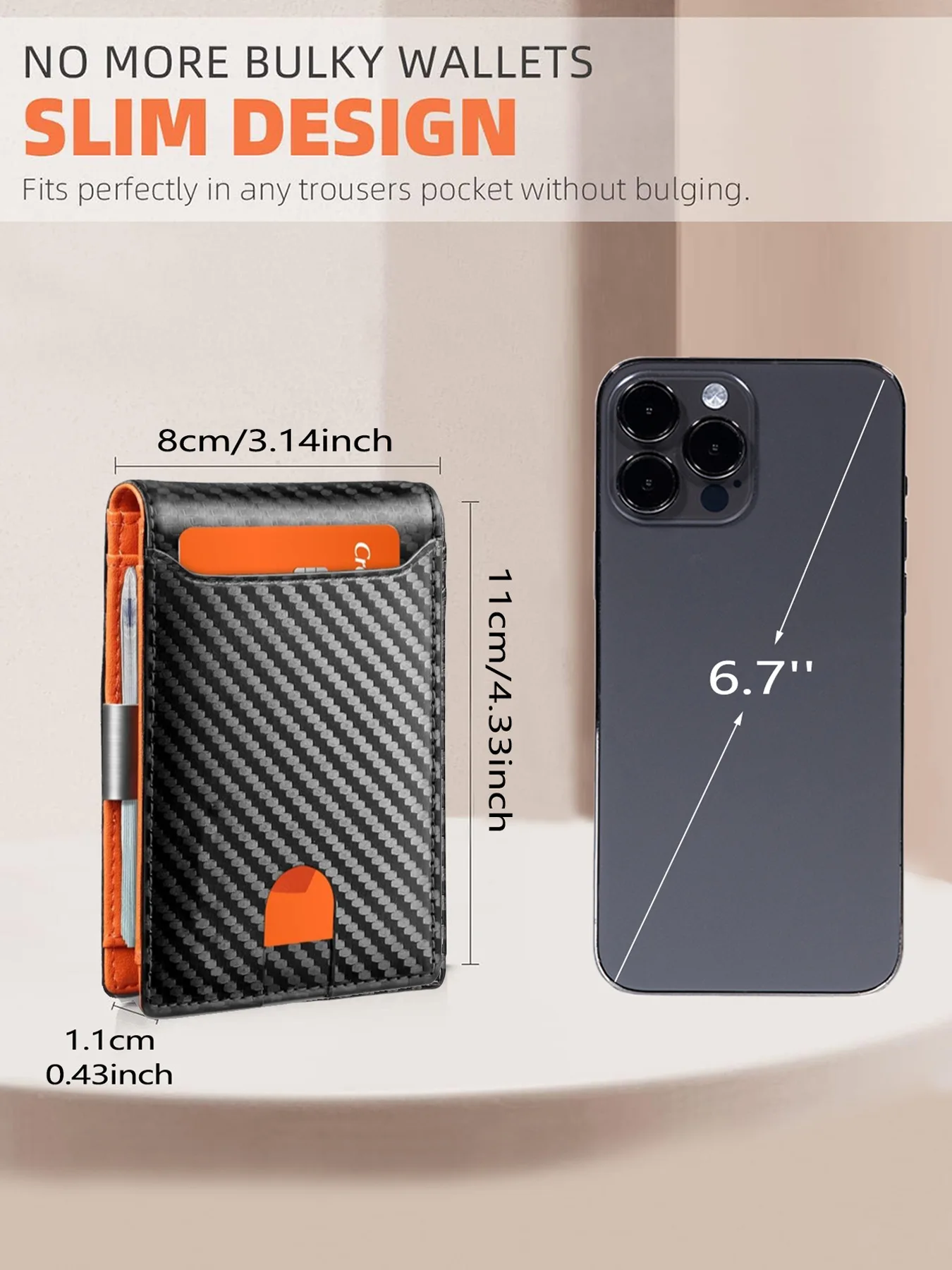 Тонкие кошельки с зажимом для денег для мужчин, держатель для карт с блокировкой RFID, минималистичный маленький кожаный двойной мужской кошелек с передним карманом