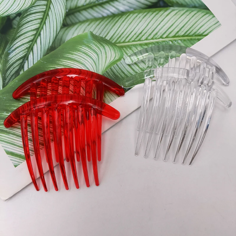 2 قطعة 7 أسنان من مادة البولي كربونات، أمشاط شعر بلاستيكية، مشط غطاء الرأس مع مشط إدخال الأسنان، إكسسوارات شعر للسيدات