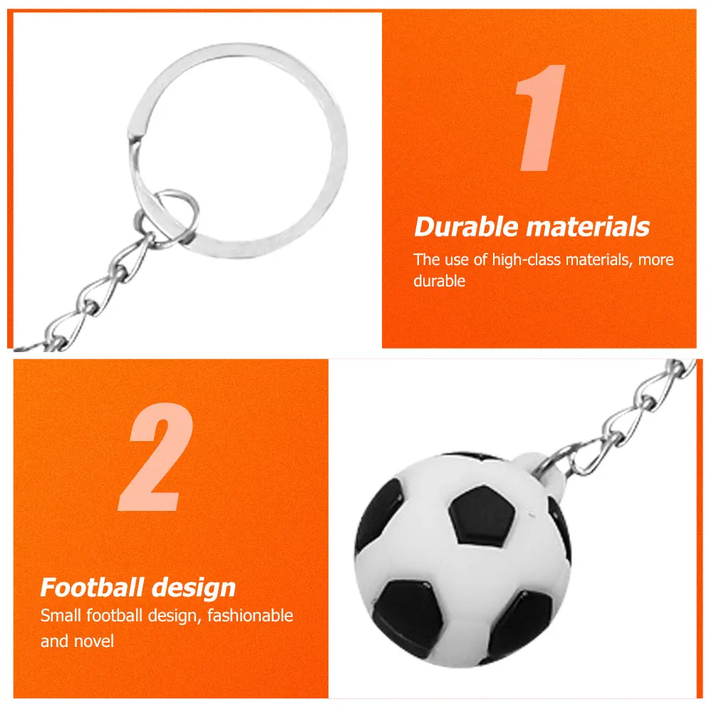 

8 Pcs Football Keychains Soft Rubber Metal Durable DIY Hanging Pendants Keychain Accessories Gifts For Boys Backpack Decorations