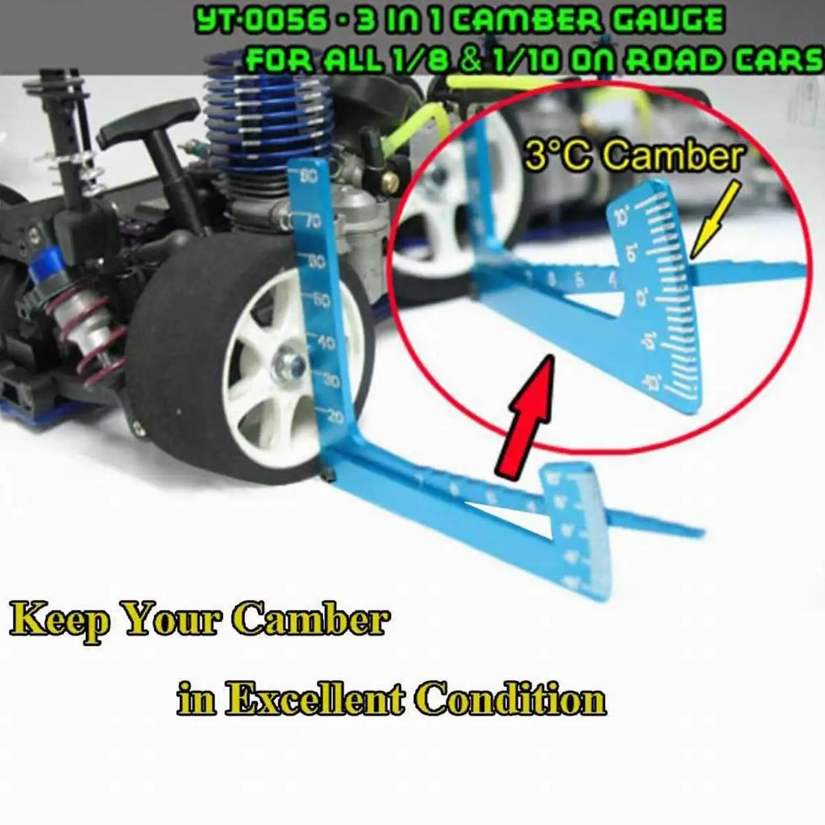 1/8 1/10 Adjustable Ruler Height Gauge RC Car Wheel Rim Camber Height Tires Angle Balance Rulers for Tamiya HSP Shunting Tools