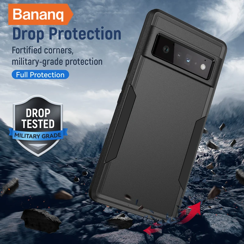 

Bananq Shockproof Magnetic Phone Case For Google Pixel 9 8 7 Pro Metal Ring Stand Phone Back Cover For Google Pixel 7A 6A