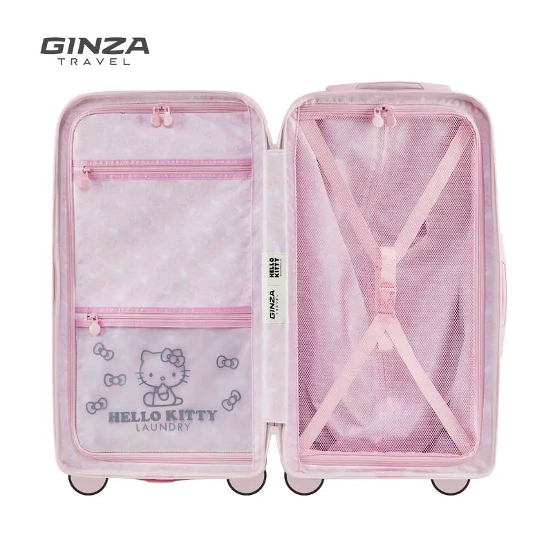 Kawaii Anime Hello Kitty 14-26 Inches Trolley Case Suitcase Sanrioed Mute Universal Wheel Student Travel High Capacity Storage