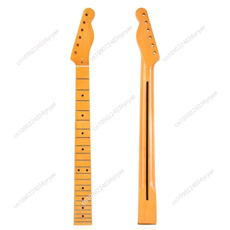 Yellowish Bright Neck, 22 Pin Electric Guitar Neck, with Back Midline, Maple Neck, for Tele