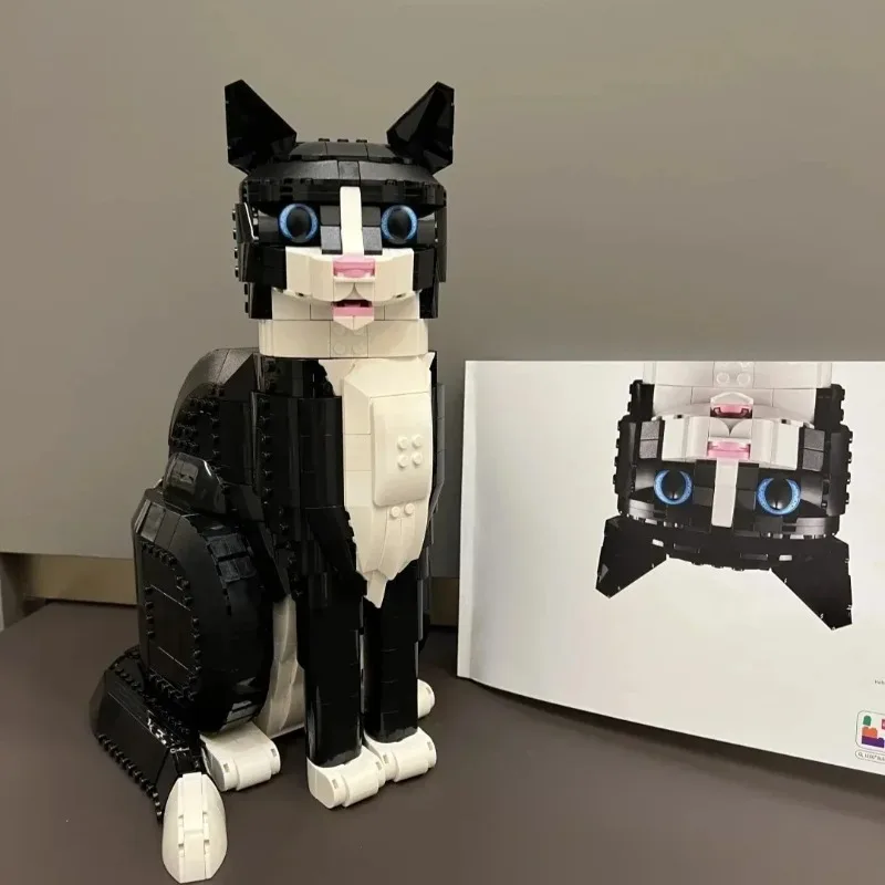 1710 قطعة MOC جديد 21349 سهرة القط اللبنات الإبداعية الكرتون الحيوان الجمعية لعبة Diy بها بنفسك ألعاب ألغاز تعليمية هدية للأطفال