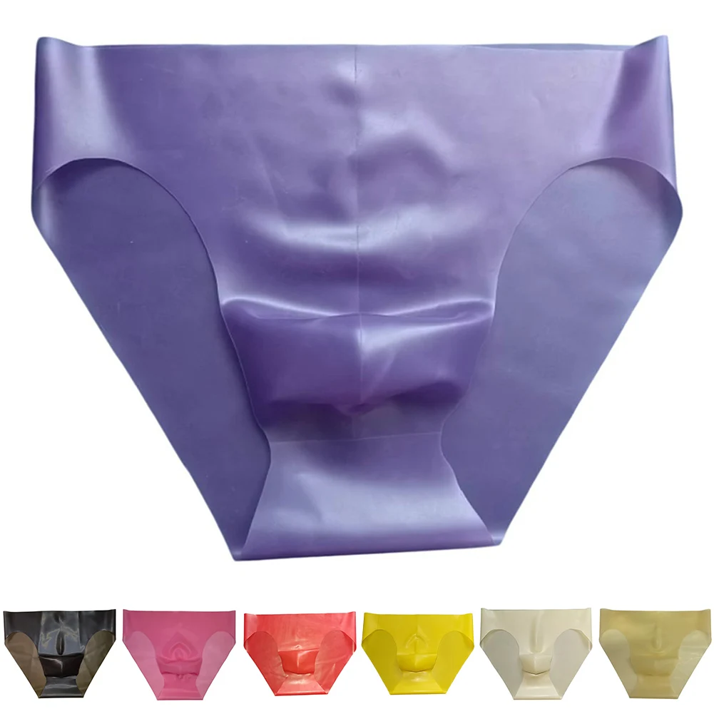Men Sexy Latex Underpants Erotic Seamless Pouch Briefs See Through Safety Panties Underwear Comfortable