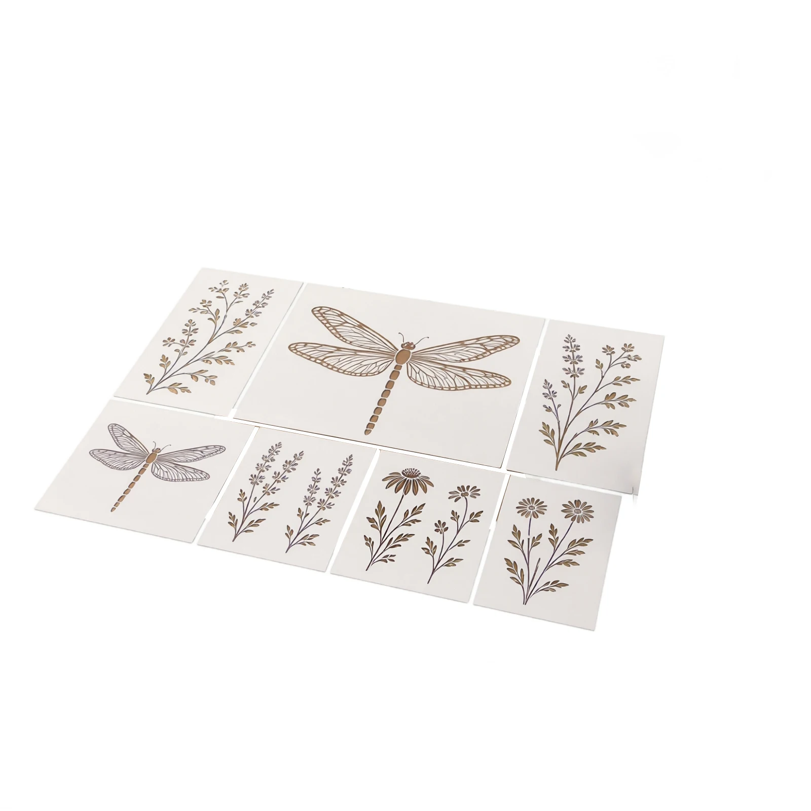 Garden Bird Flower Stencil Set Reusable Floral Painting Template For Wall DIY Art Craft Home Decor Stencils Kit Craft Supplies