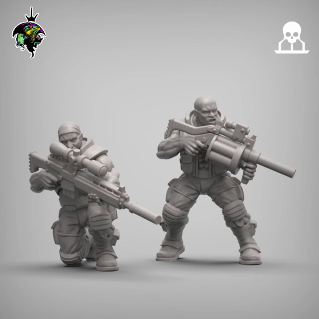 75mm,50mm,32mm, 28mm,3d printed miniature model resin figure , Spacenam Plasrifle Team , Unassembled and unpainted kit