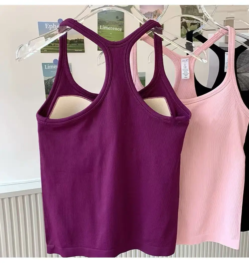 Damen Yoga-Bekleidung Sport-BH Stoßfest Push-Up Fitnesskleidung mit Gepolsterter Brust Lauf-Oberbekleidung Pilates Tanktop – Detail 7