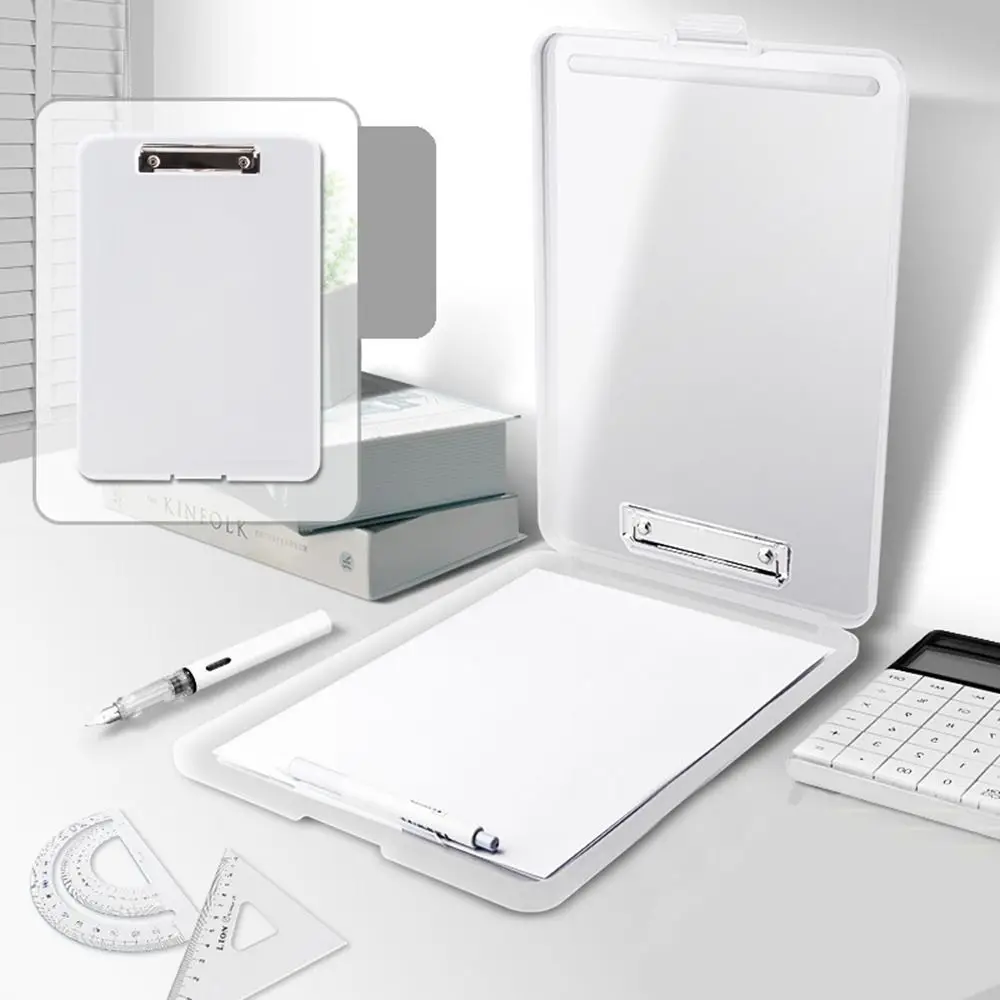 

Large Capacity A4 File Clipboard Box Case A4 File Folder File Storage Memo Clip Board Waterproof Plastic A4 File Folder