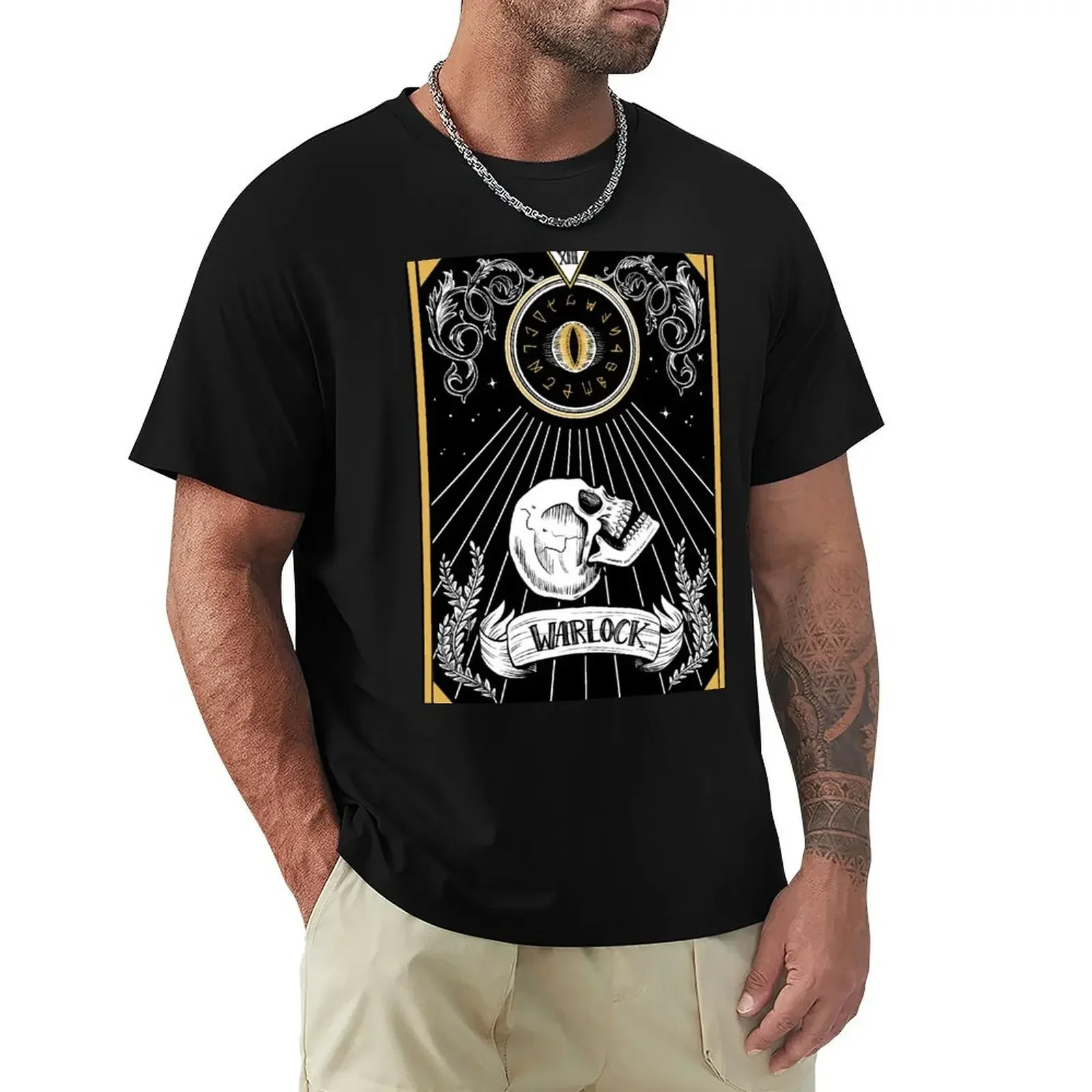 D&D Warlock Tarot T-shirt tees summer clothes quick drying designer t shirt men