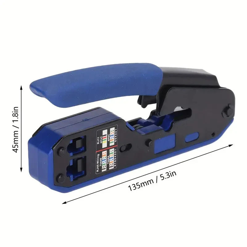 Imagem -06 - Kit de Ferramentas de Crimpagem Profissional Rj45 Alicate de Cabo de Rede Dobrável com Cortador de Fio e Descascador Ethernet Passagem