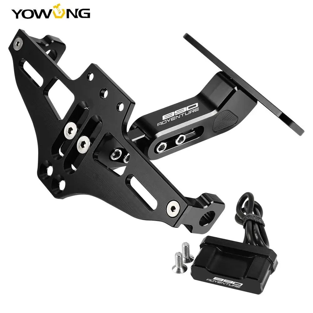 

For 890 ADVENTURE 2019 2020 2021 2022 2023 Motorcycle Fender Eliminator Adjustable License Plate Holder Bracket LED