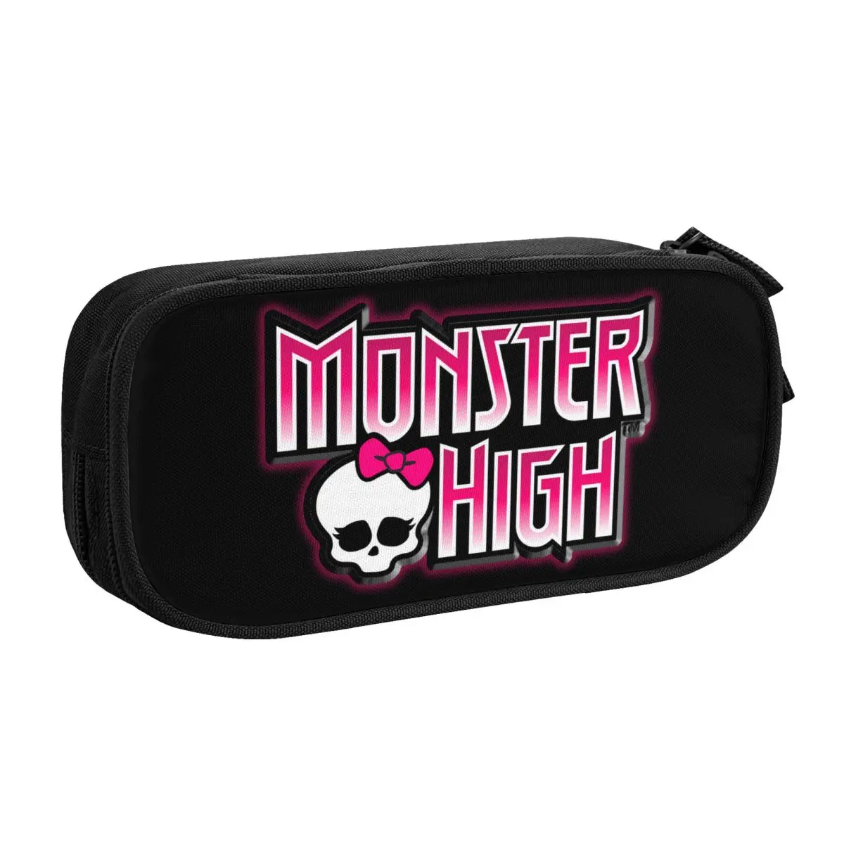 Monster High Anime Pencil Cases for Boys Gilrs Large Capacity Gothic Pink Skull Dolls Pen Bag Box School Accessories