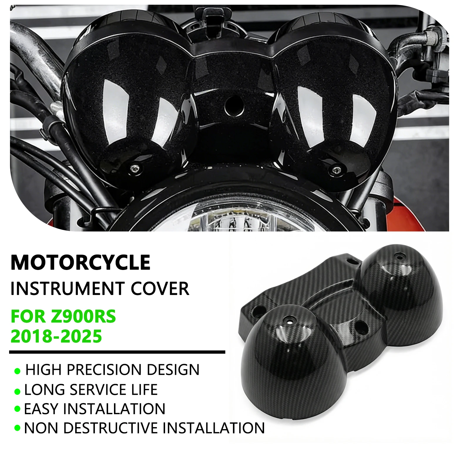 

Для Kawasaki Z900RS 2018-2025 крышка спидометра мотоцикла, декоративная крышка приборной панели, крышка прибора и задняя крышка
