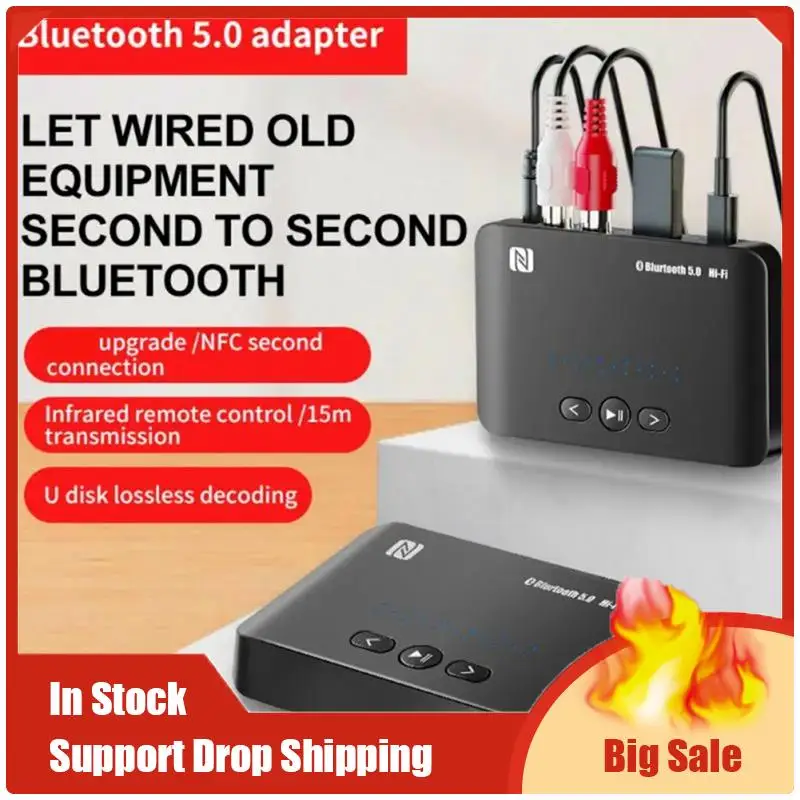 NFC Bluetooth 5.0 Receiver Transmitter Kit Stereo AUX U Disk RCA Optical Wireless Bluetooth Adapter For TV PC Car Speaker Kit