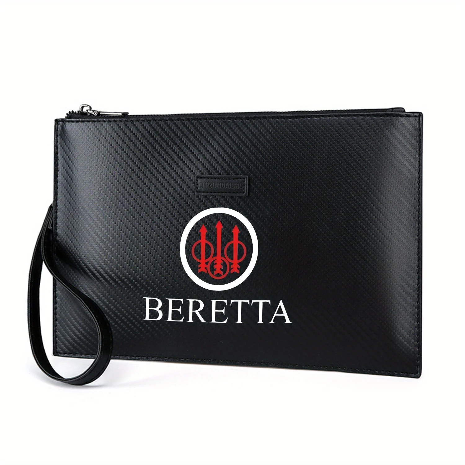 حقيبة يد رجالية من البولي يوريثان بتصميم دائري أبيض سهام حمراء أنيقة ومطبوعة وعملية للحمل اليومي