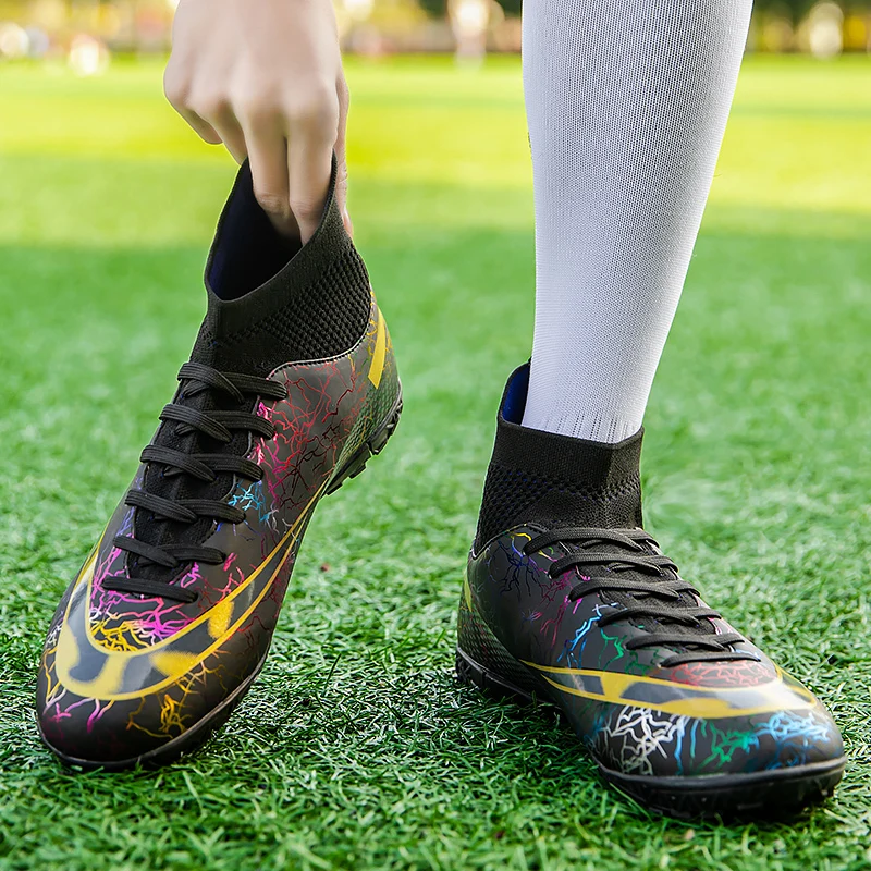 Voetbalschoenen Heren Hoge Enkel Voetbalschoenen Voor Heren Outdoor Antislip Kindervoetbalschoenen Turf Voetbalschoenen