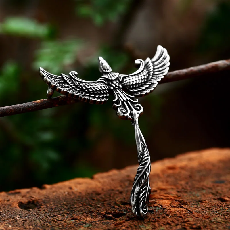 BEIER Cool 3D Phoenix Pendant Necklace Stainless steel Bird Charm Choker Animal Jewelry for man Good detail BP8-204