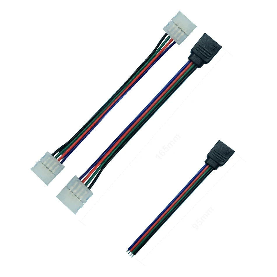 4pin 10mm Connector for 5050 RGB LED Strip, Extension Cable Wire with 4-Pin RGB Connector