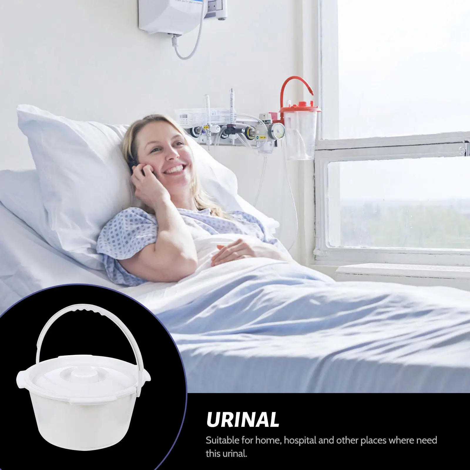 

High Quality Sturdy Plastic Handheld Urinal Pot with Lid Portable Chamber Pot for Adults Kids Night Use Easy Storage