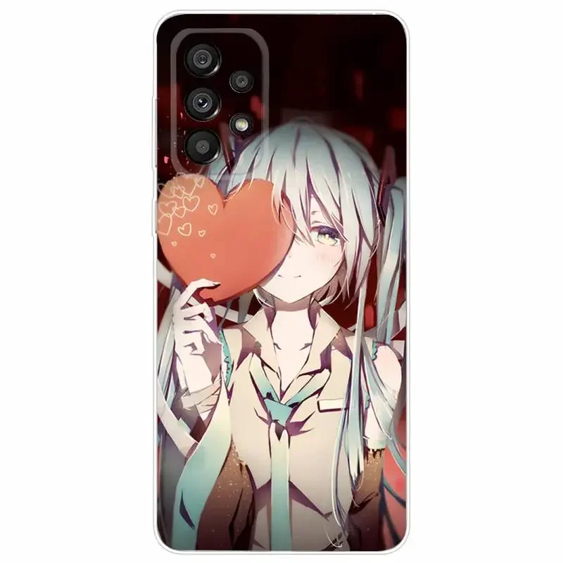 H-Hatsune Anime M-MIKU Phone Case For Samsung Galaxy A71 70 52 51 40 31 A50 30S 21S 03S Note20ultra Transparent Cover