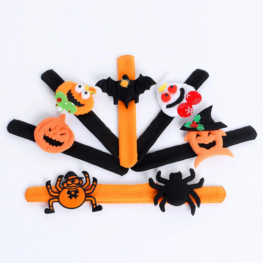 

12 Pcs Bracelet Hand Buckle Wristband Decorations Halloween Slap Bracelets Trick Wristbands Child