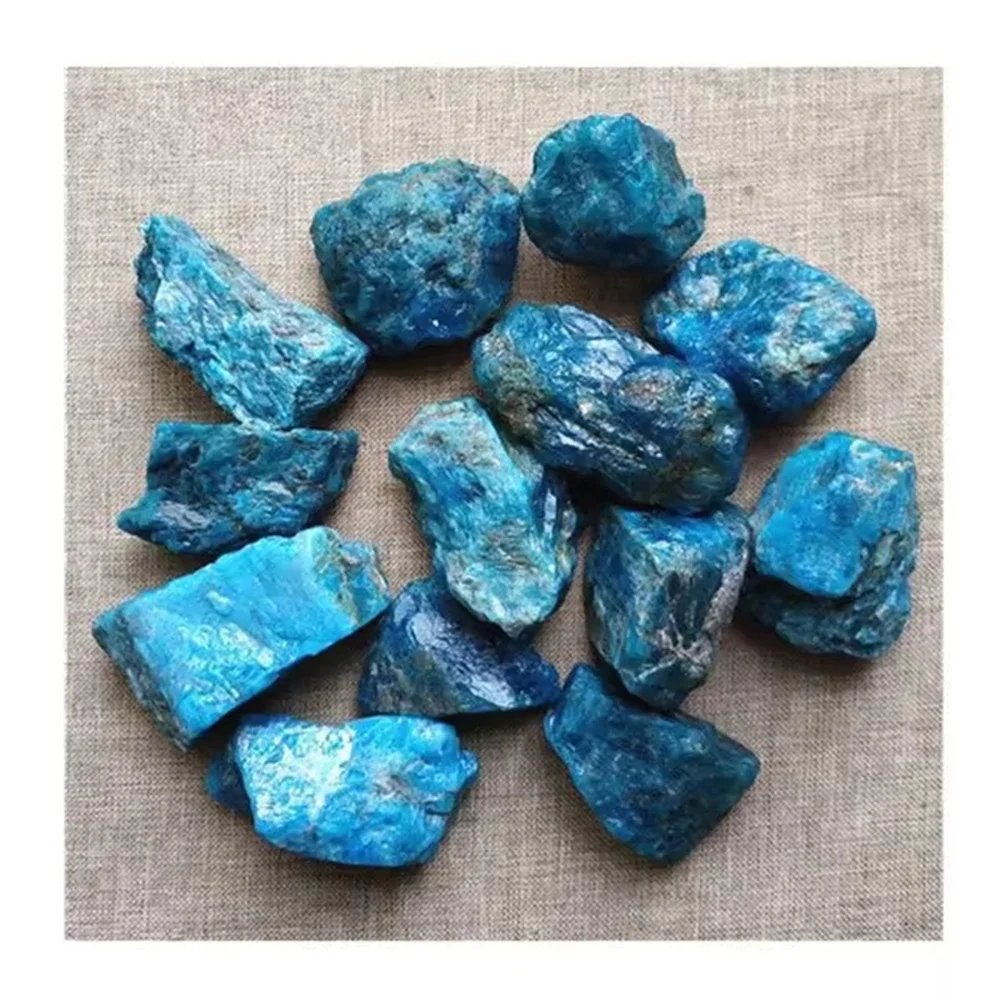 Hot Sale Reiki Healing Products Gemstone Specimen Natural Rock Crystal Rough Blue Apatite Stone for Spiritual Room Decor