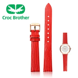 Lizard Grain Slim Leather Watch strap 8mm 10mm 12mm 14mm 16mm For Women Watch Accessories High Quality Lizard Watchband