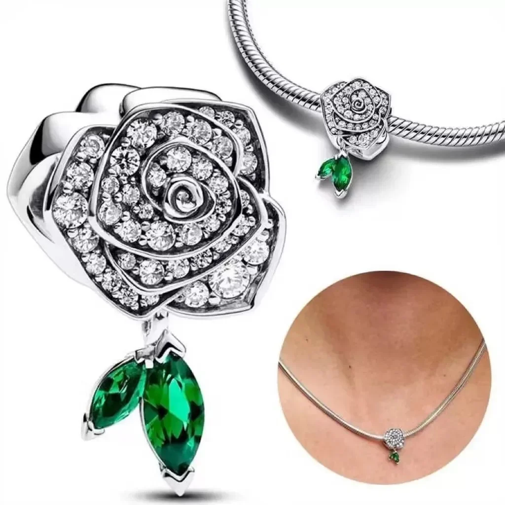 حار بيع على شكل قلب، زهرة متعددة سلسلة سحر الخرزة تنطبق على الأصلي الأوروبي تصفيح الفضة والمجوهرات DIY صنع الهدايا #3