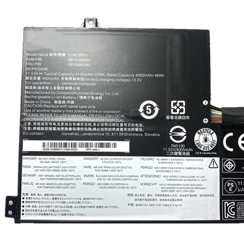 New L19C3PG1 L19L3PG1 L19M3PG1 5B10X65680 SB10X65685 Laptop Battery For Lenovo TreeYa 4 100E 300E Chromebook 2nd 82CD 82CE 82LS