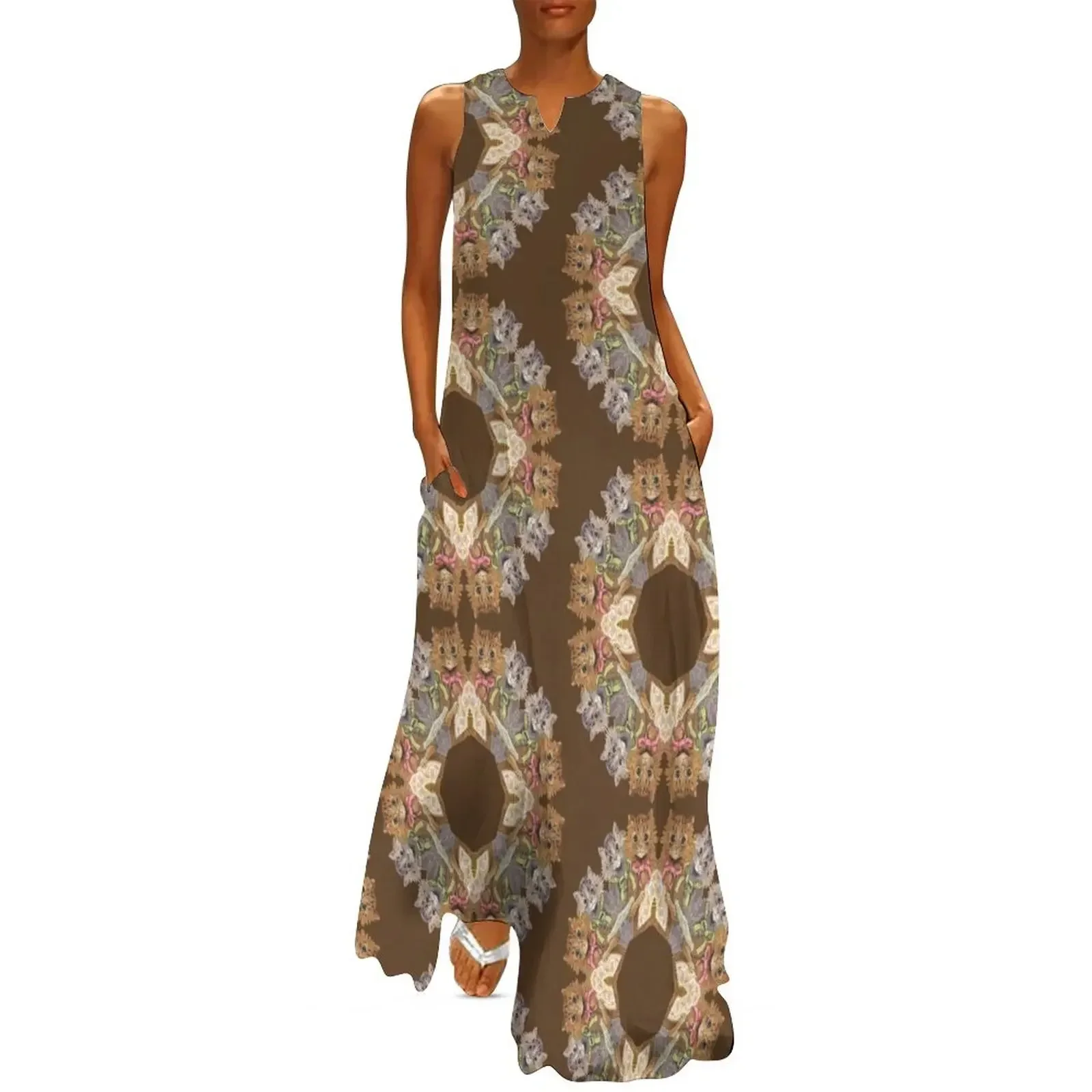 

Vintage Louis Wain cat kaleidoscope #1 Long Dress Women's dresses summer dress korean women elegant dress