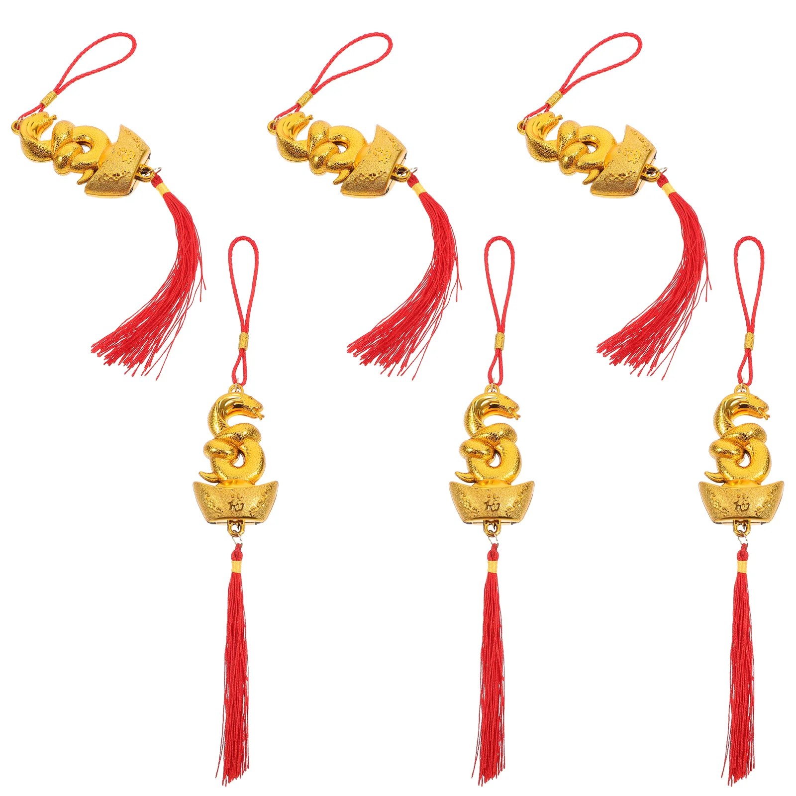 6 Pcs Year of The Snake Decorative Pendant Hanging Ornaments Plant Decorations Envelope Tassel New Plastic Years