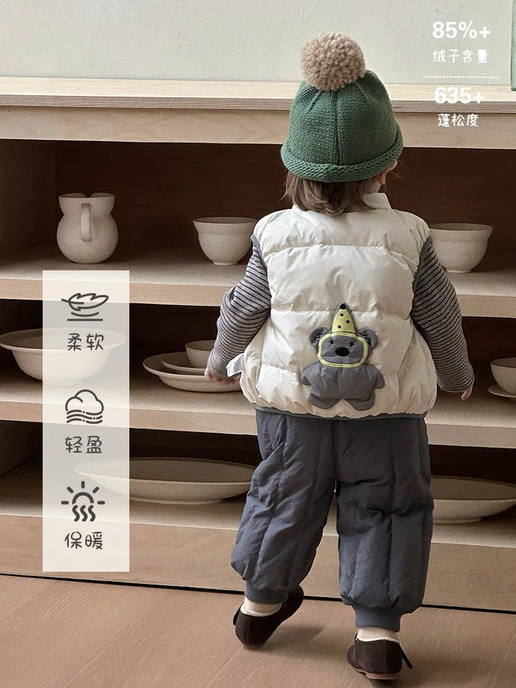

Boys' Cartoon Down Vest Winter Baby Boy Stylish Lightweight Warm Vest Infant Cute Vest aClass