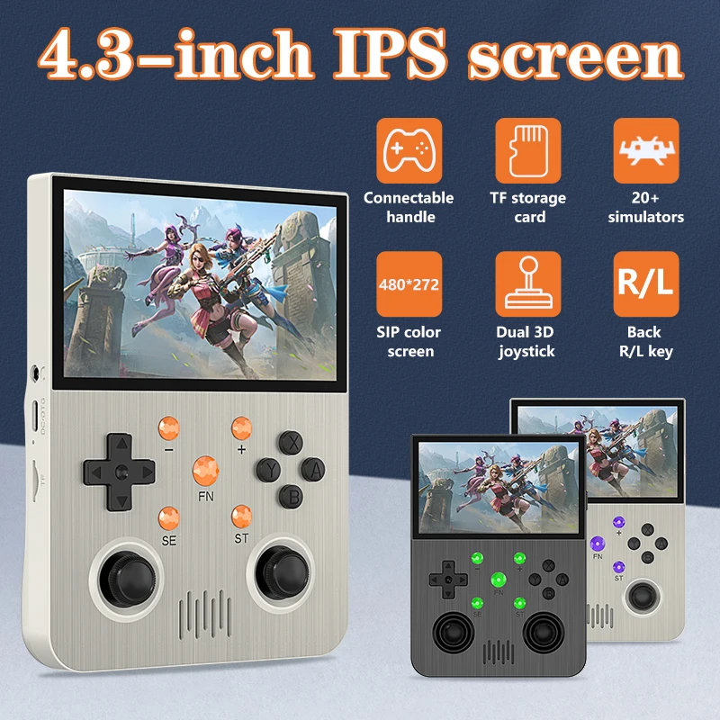 

G30 Handheld Gaming Console for PSP/PS1/GBA/GBC 4.3 Inch IPS Screen Linux SystemPortable Dual 3D Joystick Video Game Player Gift