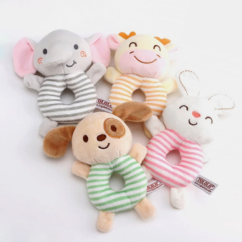 感情を落ち着かせるベビーガラガラおもちゃ漫画動物ぬいぐるみ幼児ハンドリングベッドおもちゃ新生児0-24ヶ月幼児早期教育玩具