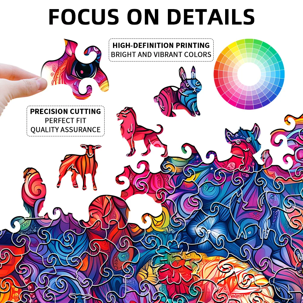 Entzückendes handgefertigtes Alpaka-Holzpuzzle |   Interaktives Familien-Gehirn-Teasing-Spiel und kreatives dekoratives Sammlerstück |   Umweltfreundlich