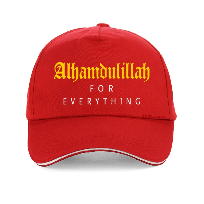 Islamic Shirt For Muslim Men Alhamdulillah For Everything men golf hat Funny Cotton Adjustable Printing Baseball cap bone