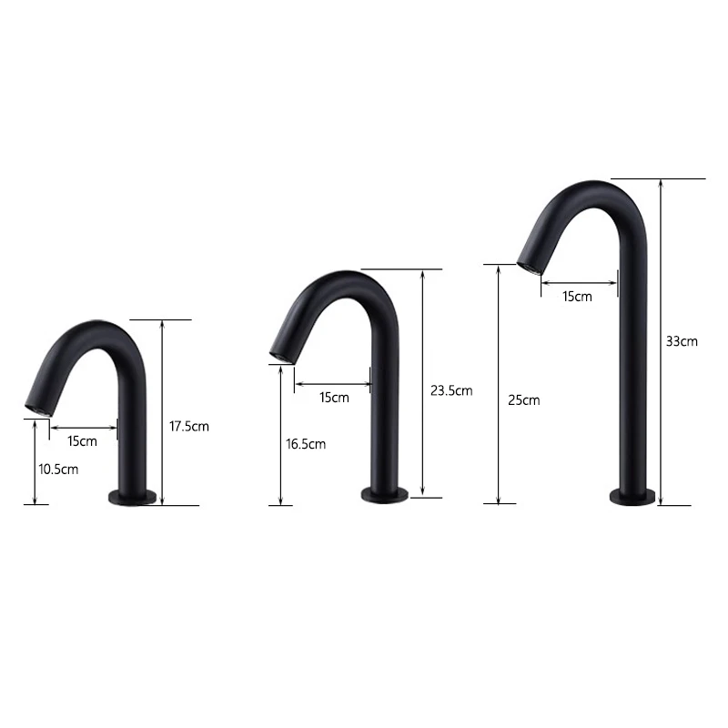 Grifo de lavabo de baño con Sensor infrarrojo sin contacto, grifo mezclador de agua fría y caliente, Tapware sin contacto, negro