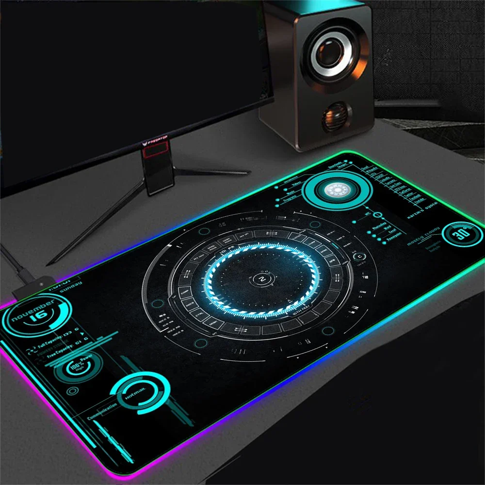 Imagem -04 - Grande Tela de Dados Rgb Grande Mouse Pad xl Gamersled Acessórios Decorativos para Jogadores do Jogo de Mesa para Computador Backlight Pad