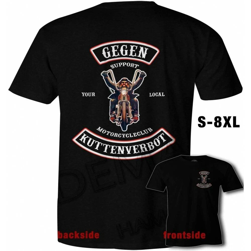 Gegen Motorcycle T Shirt Men's Streetwear Biker Style Cotton S-4Xl Support Local Motorcycle Club 2025 Summer Street Fashion Top