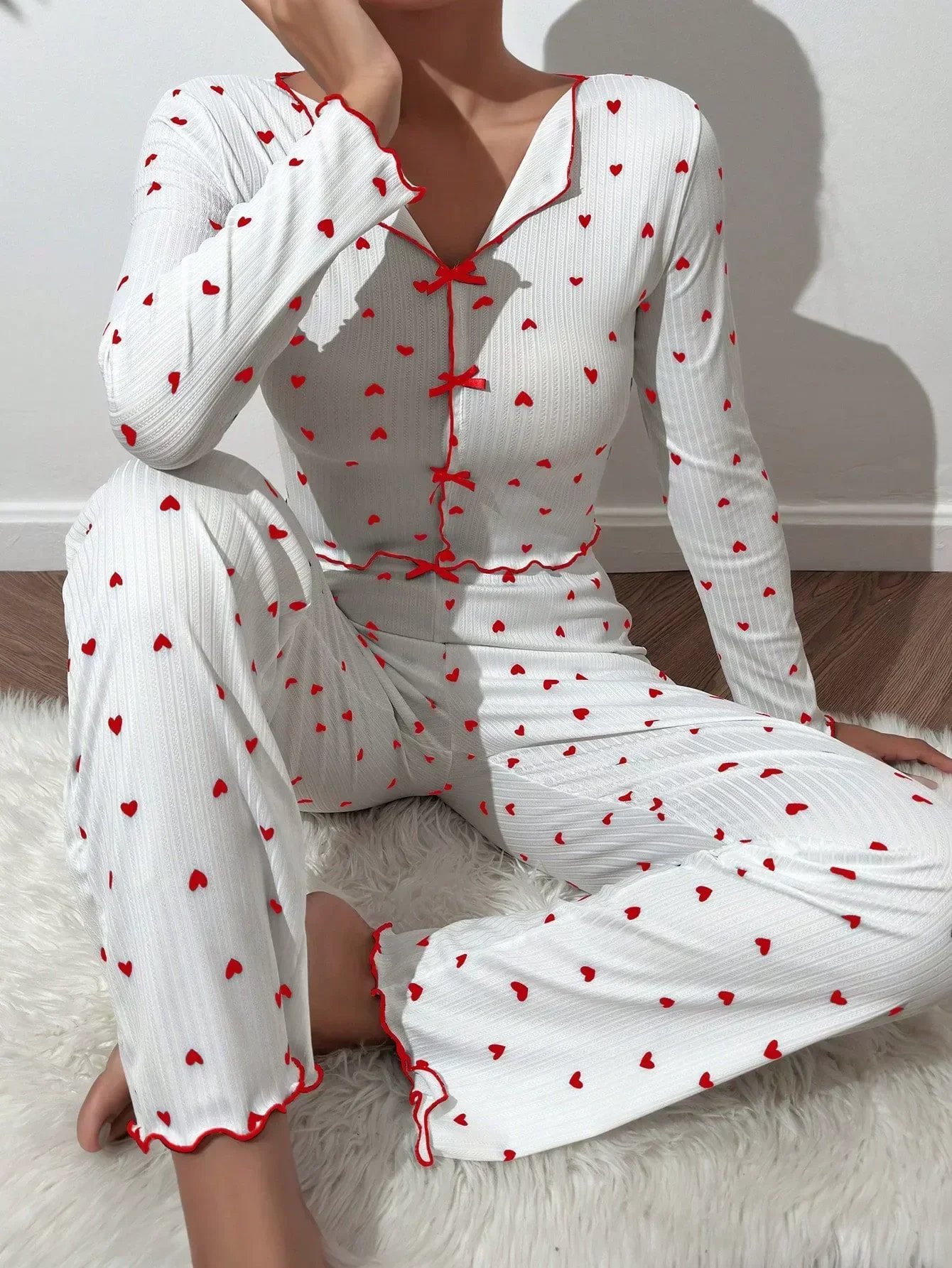 春夏パジャマセット女性のための長袖トップス長ズボン 2 点セットホームスーツナイトウェアパジャマ Pijamas