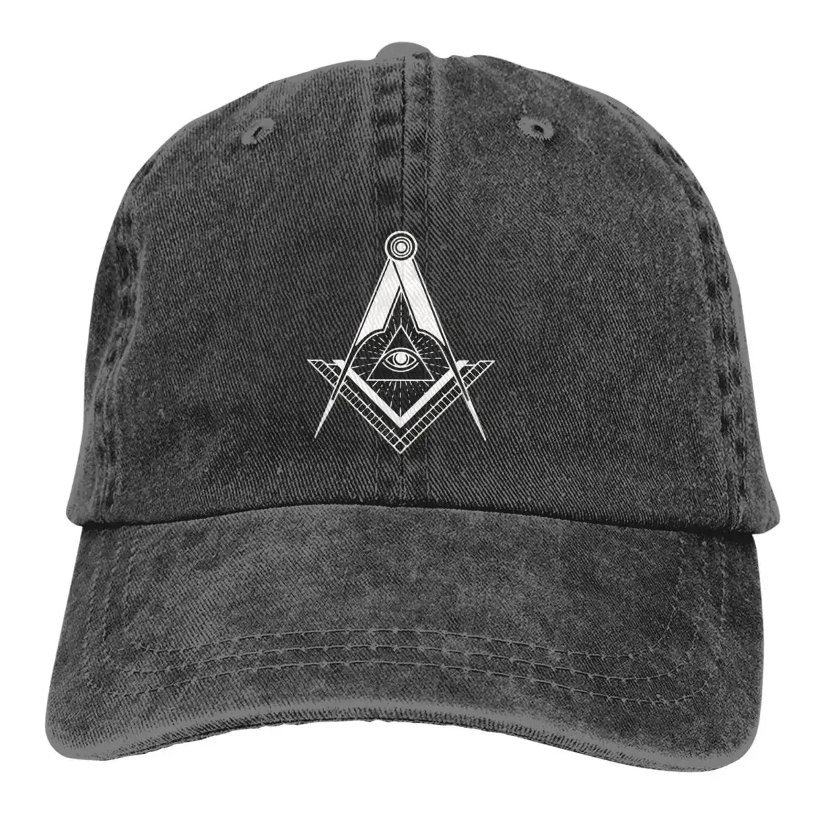 Unisex Freemason Design Boné de beisebol, Hip Hop, esportes, ouro, quadrado, bússola, Sun Shade, homens, mulheres