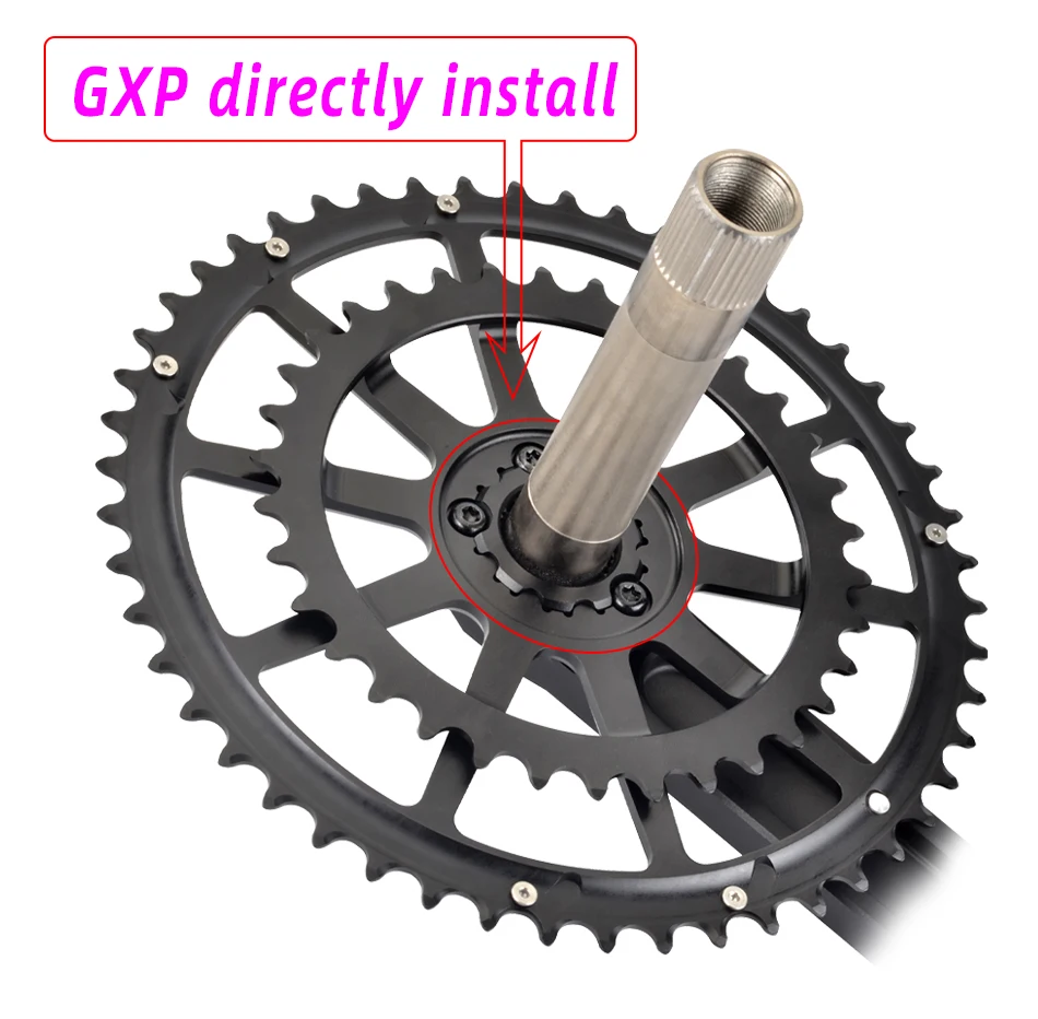 GOLDIX Rennrad-Kurbelgarnitur, 165/170/172,5/175 mm Länge, Aluminiumlegierung, geschmiedete Fahrradkurbel, Doppelkettenblatt, 50–34 Zähne/52–36 Zähne/53–39 Zähne – Detail 14