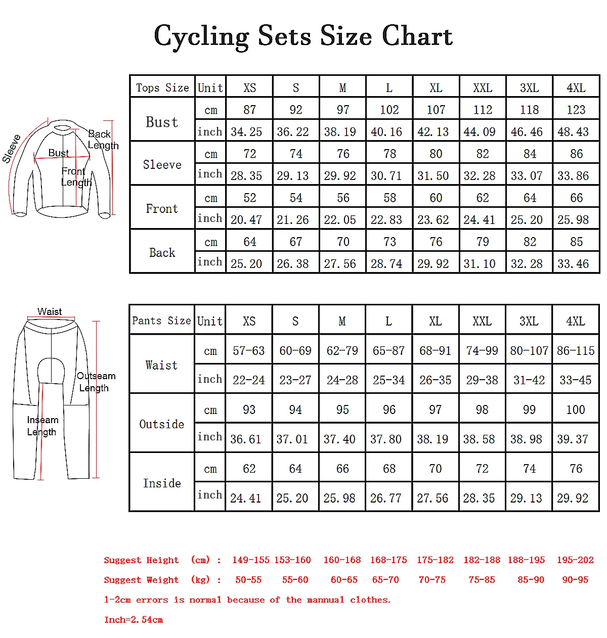 BIEHLER Men's Winter Thermal Fleece Cycling Sets Suit Bike Jersey Bicycle Bibs Pants  Clothing Long Sleeves Maillot Ciclismo