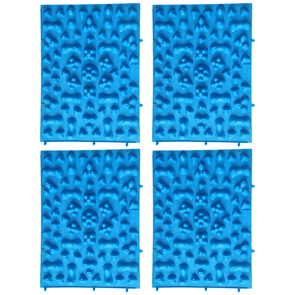 

4pcs Foot Massage Pad Blue Tpe Acupressure Mat For Blood Circulation Stress Relief Office Home Use Foldable Massage Plate